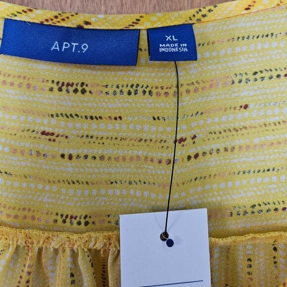 Apt 9 Yellow Shell Tank Top Size XL NWT - Picture 2 of 5